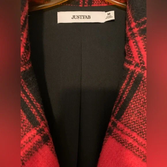 JustFab Windowpane Coat - Picture 3 of 3